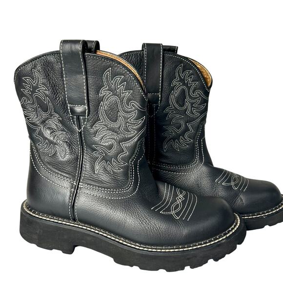 Ariat Shoes - ARIAT Fatbaby Women’s Black Leather Round Toe Cowboy Cowgirl Western Boots 6.5 B